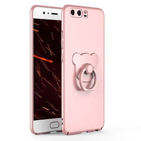 Coque Plastique Housse Etui Rigide Mat avec Support Bague Anneau A01 pour Huawei P10 Or Rose