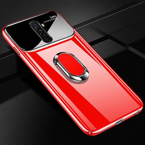 Coque Plastique Housse Etui Rigide Mat avec Support Bague Anneau Aimante Magnetique A02 pour Oppo Reno Ace Rouge