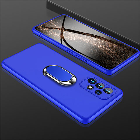 Coque Plastique Housse Etui Rigide Mat avec Support Bague Anneau Aimante Magnetique GK1 pour Samsung Galaxy A53 5G Bleu