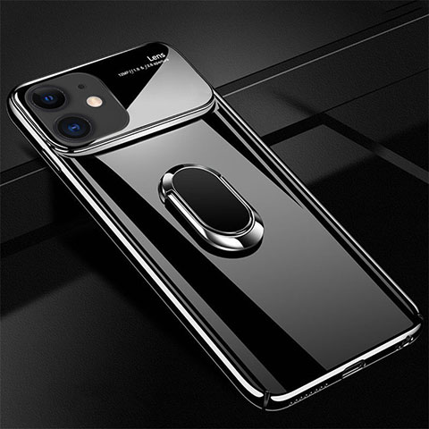 Coque Plastique Housse Etui Rigide Mat avec Support Bague Anneau Aimante Magnetique P01 pour Apple iPhone 11 Noir