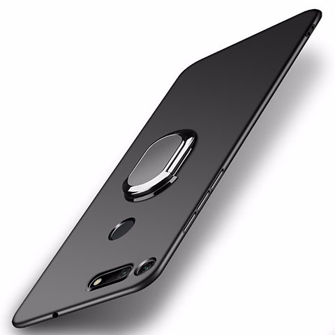 Coque Plastique Housse Etui Rigide Mat avec Support Bague Anneau Aimante Magnetique P01 pour Huawei Honor View 20 Noir