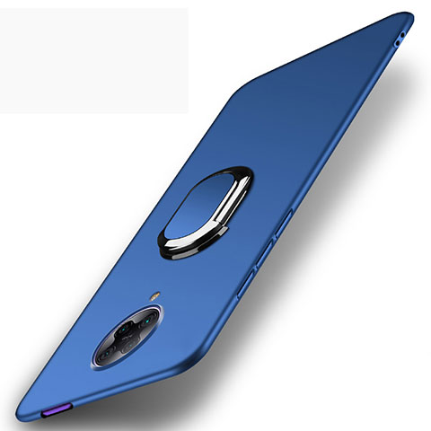 Coque Plastique Housse Etui Rigide Mat avec Support Bague Anneau Aimante Magnetique P01 pour Xiaomi Poco F2 Pro Bleu