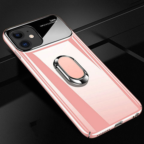 Coque Plastique Housse Etui Rigide Mat avec Support Bague Anneau Aimante Magnetique P02 pour Apple iPhone 11 Rose