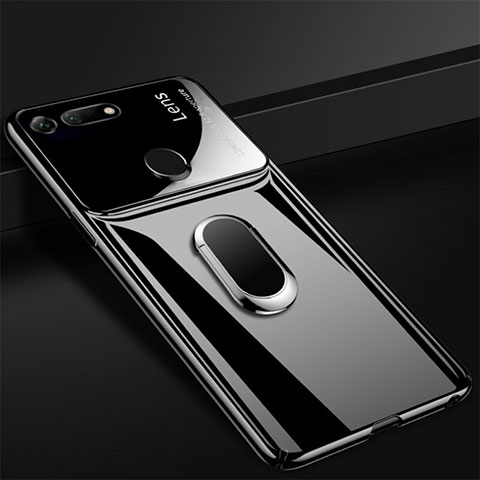 Coque Plastique Housse Etui Rigide Mat avec Support Bague Anneau Aimante Magnetique P02 pour Huawei Honor View 20 Noir