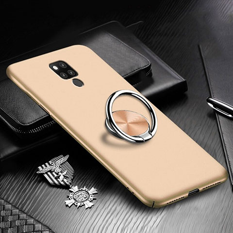 Coque Plastique Housse Etui Rigide Mat avec Support Bague Anneau Aimante Magnetique P02 pour Huawei Mate 20 X 5G Or