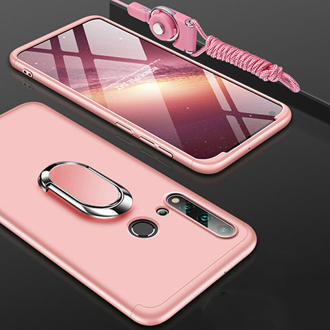 Coque Plastique Housse Etui Rigide Mat avec Support Bague Anneau Aimante Magnetique P02 pour Huawei P20 Lite (2019) Or Rose