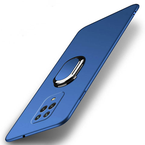 Coque Plastique Housse Etui Rigide Mat avec Support Bague Anneau Aimante Magnetique P02 pour Xiaomi Redmi 10X 4G Bleu