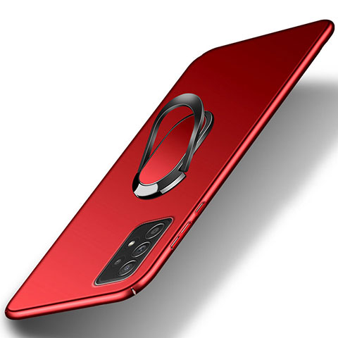 Coque Plastique Housse Etui Rigide Mat avec Support Bague Anneau Aimante Magnetique YK1 pour Samsung Galaxy A52 4G Rouge