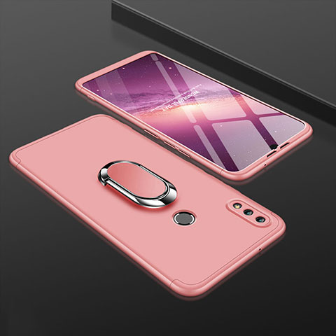 Coque Plastique Mat Protection Integrale 360 Degres Avant et Arriere Etui Housse avec Support Bague Anneau pour Huawei Y9 (2019) Or Rose