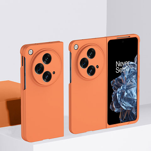 Coque Plastique Mat Protection Integrale 360 Degres Avant et Arriere Etui Housse BH1 pour OnePlus Open 5G Orange