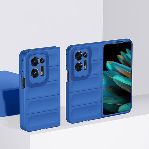 Coque Plastique Mat Protection Integrale 360 Degres Avant et Arriere Etui Housse BH1 pour Oppo Find N2 5G Bleu