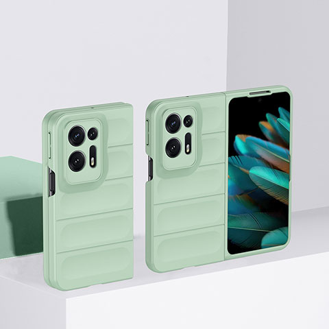 Coque Plastique Mat Protection Integrale 360 Degres Avant et Arriere Etui Housse BH1 pour Oppo Find N2 5G Pastel Vert