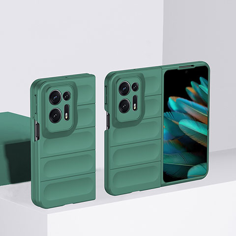 Coque Plastique Mat Protection Integrale 360 Degres Avant et Arriere Etui Housse BH1 pour Oppo Find N2 5G Vert