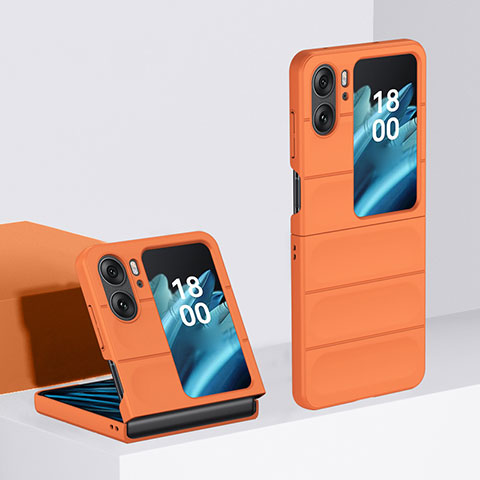 Coque Plastique Mat Protection Integrale 360 Degres Avant et Arriere Etui Housse BH1 pour Oppo Find N2 Flip 5G Orange