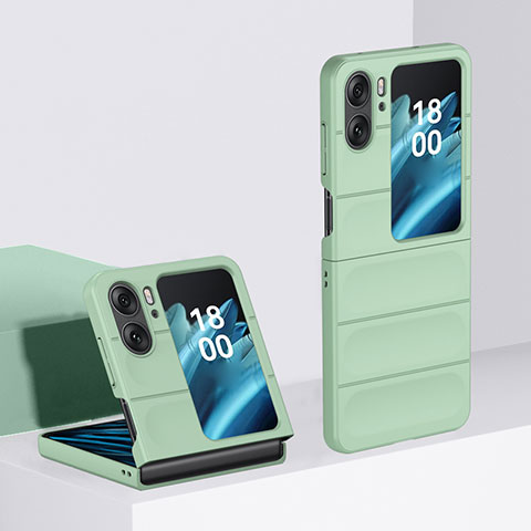 Coque Plastique Mat Protection Integrale 360 Degres Avant et Arriere Etui Housse BH1 pour Oppo Find N2 Flip 5G Pastel Vert