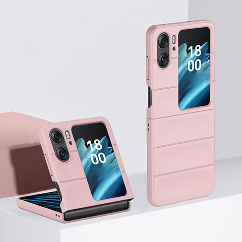 Coque Plastique Mat Protection Integrale 360 Degres Avant et Arriere Etui Housse BH1 pour Oppo Find N2 Flip 5G Rose