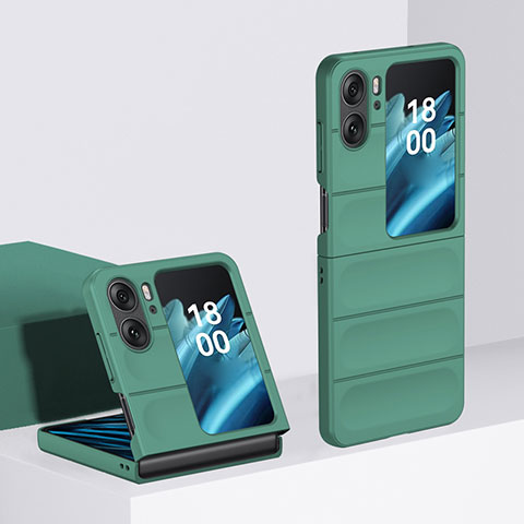 Coque Plastique Mat Protection Integrale 360 Degres Avant et Arriere Etui Housse BH1 pour Oppo Find N2 Flip 5G Vert