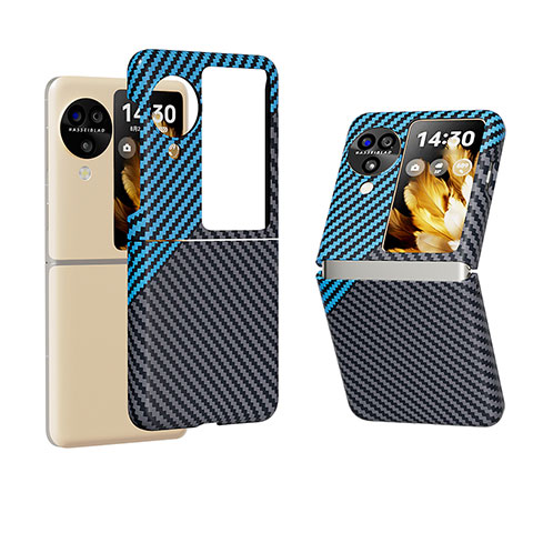 Coque Plastique Mat Protection Integrale 360 Degres Avant et Arriere Etui Housse BH1 pour Oppo Find N3 Flip 5G Bleu Ciel