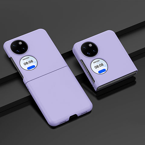 Coque Plastique Mat Protection Integrale 360 Degres Avant et Arriere Etui Housse BH2 pour Huawei P50 Pocket Violet Clair