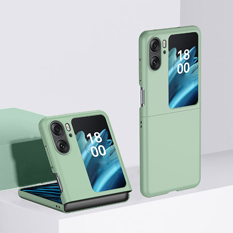 Coque Plastique Mat Protection Integrale 360 Degres Avant et Arriere Etui Housse BH2 pour Oppo Find N2 Flip 5G Pastel Vert