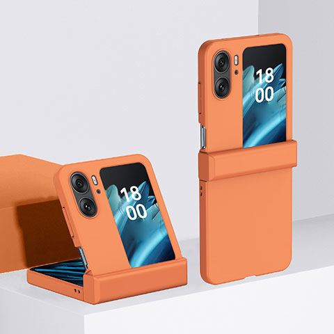 Coque Plastique Mat Protection Integrale 360 Degres Avant et Arriere Etui Housse BH3 pour Oppo Find N2 Flip 5G Orange