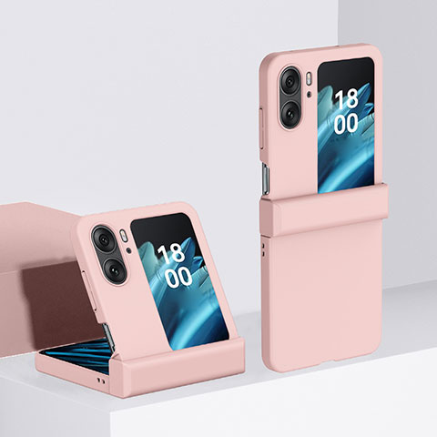 Coque Plastique Mat Protection Integrale 360 Degres Avant et Arriere Etui Housse BH3 pour Oppo Find N2 Flip 5G Rose