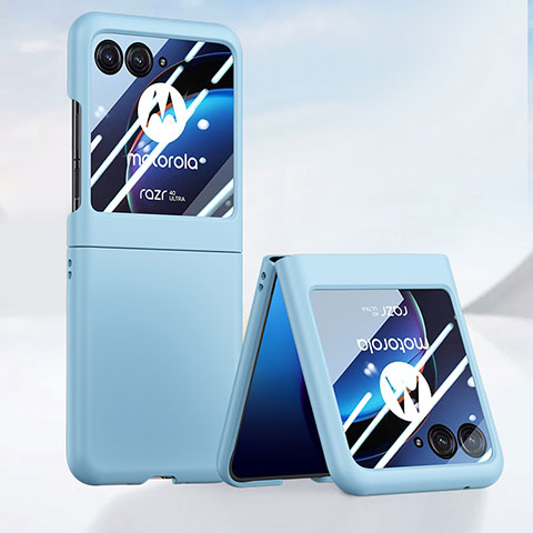 Coque Plastique Mat Protection Integrale 360 Degres Avant et Arriere Etui Housse BH4 pour Motorola Moto Razr 40 Ultra 5G Bleu Clair