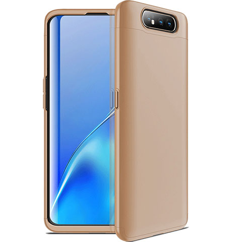 Coque Plastique Mat Protection Integrale 360 Degres Avant et Arriere Etui Housse C01 pour Samsung Galaxy A90 4G Or