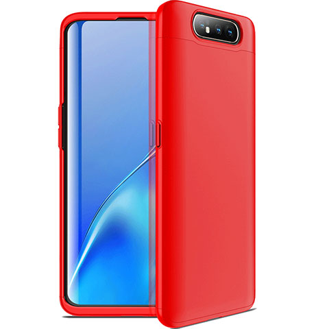 Coque Plastique Mat Protection Integrale 360 Degres Avant et Arriere Etui Housse C01 pour Samsung Galaxy A90 4G Rouge