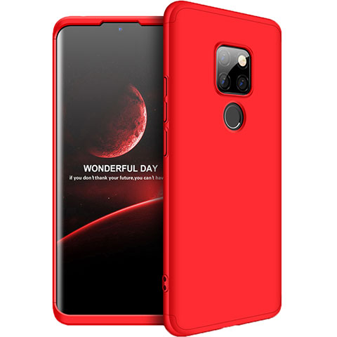 Coque Plastique Mat Protection Integrale 360 Degres Avant et Arriere Etui Housse F01 pour Huawei Mate 20 Rouge