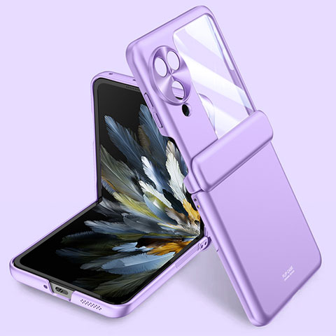 Coque Plastique Mat Protection Integrale 360 Degres Avant et Arriere Etui Housse GK1 pour Oppo Find N3 Flip 5G Violet