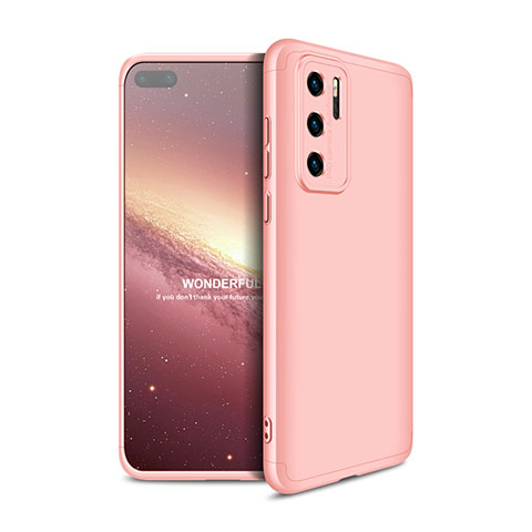 Coque Plastique Mat Protection Integrale 360 Degres Avant et Arriere Etui Housse M01 pour Huawei P40 Or Rose