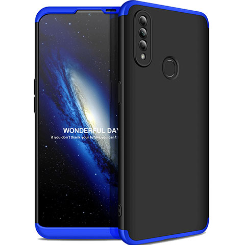 Coque Plastique Mat Protection Integrale 360 Degres Avant et Arriere Etui Housse M01 pour Oppo A31 Bleu et Noir