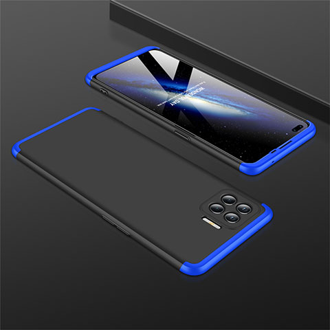 Coque Plastique Mat Protection Integrale 360 Degres Avant et Arriere Etui Housse M01 pour Oppo A93 Bleu et Noir