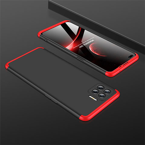 Coque Plastique Mat Protection Integrale 360 Degres Avant et Arriere Etui Housse M01 pour Oppo A93 Rouge et Noir