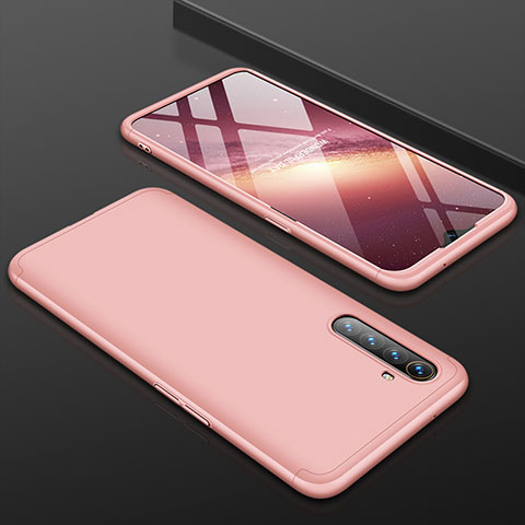 Coque Plastique Mat Protection Integrale 360 Degres Avant et Arriere Etui Housse M01 pour Oppo K5 Or Rose