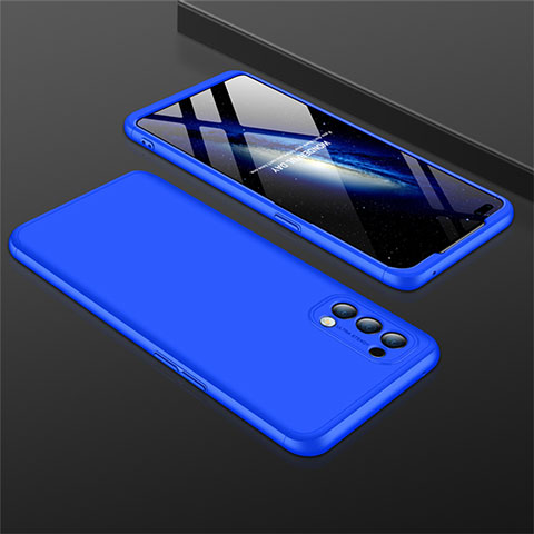 Coque Plastique Mat Protection Integrale 360 Degres Avant et Arriere Etui Housse M01 pour Oppo Reno4 4G Bleu