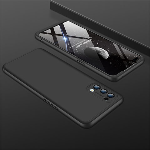 Coque Plastique Mat Protection Integrale 360 Degres Avant et Arriere Etui Housse M01 pour Oppo Reno4 4G Noir