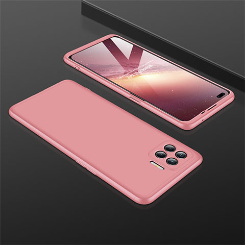 Coque Plastique Mat Protection Integrale 360 Degres Avant et Arriere Etui Housse M01 pour Oppo Reno4 F Or Rose