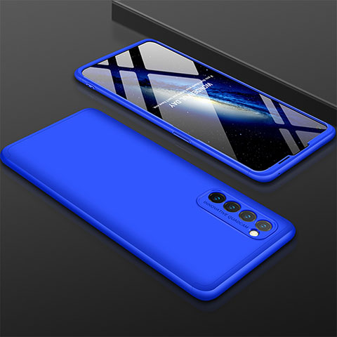 Coque Plastique Mat Protection Integrale 360 Degres Avant et Arriere Etui Housse M01 pour Oppo Reno4 Pro 4G Bleu