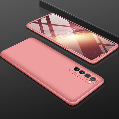 Coque Plastique Mat Protection Integrale 360 Degres Avant et Arriere Etui Housse M01 pour Oppo Reno4 Pro 4G Or Rose