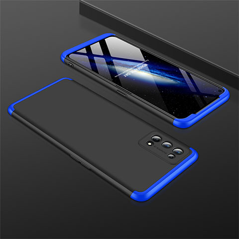 Coque Plastique Mat Protection Integrale 360 Degres Avant et Arriere Etui Housse M01 pour Realme 7 Pro Bleu et Noir