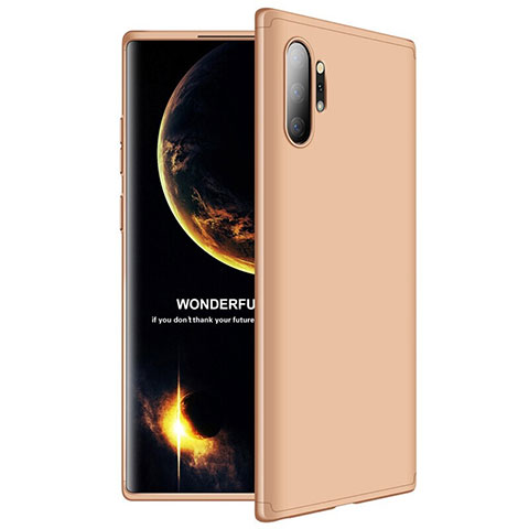 Coque Plastique Mat Protection Integrale 360 Degres Avant et Arriere Etui Housse M01 pour Samsung Galaxy Note 10 Plus Or