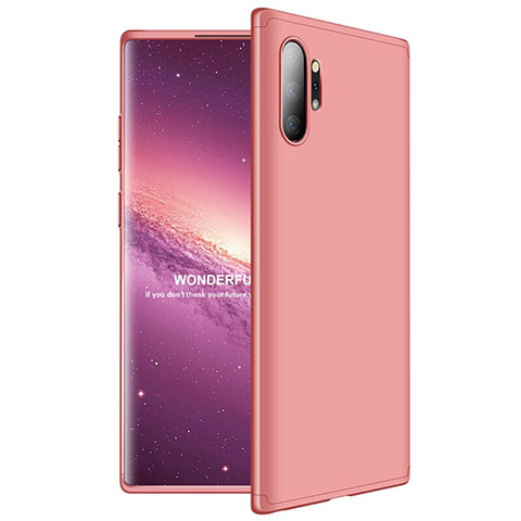 Coque Plastique Mat Protection Integrale 360 Degres Avant et Arriere Etui Housse M01 pour Samsung Galaxy Note 10 Plus Or Rose