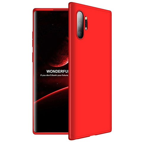 Coque Plastique Mat Protection Integrale 360 Degres Avant et Arriere Etui Housse M01 pour Samsung Galaxy Note 10 Plus Rouge