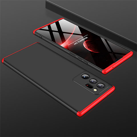 Coque Plastique Mat Protection Integrale 360 Degres Avant et Arriere Etui Housse M01 pour Samsung Galaxy Note 20 Ultra 5G Rouge et Noir