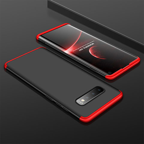 Coque Plastique Mat Protection Integrale 360 Degres Avant et Arriere Etui Housse M01 pour Samsung Galaxy S10 5G Rouge et Noir