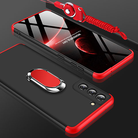 Coque Plastique Mat Protection Integrale 360 Degres Avant et Arriere Etui Housse M01 pour Samsung Galaxy S21 5G Rouge et Noir