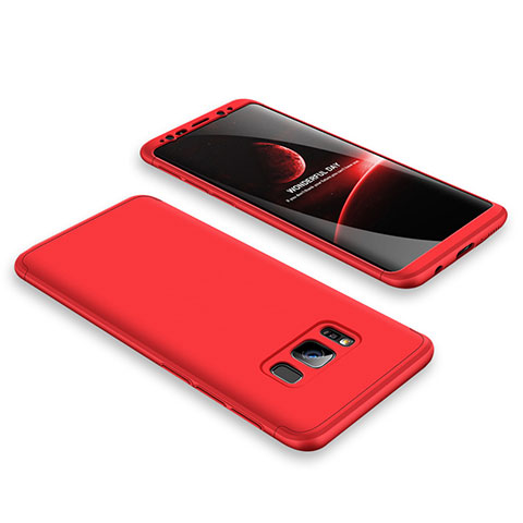 Coque Plastique Mat Protection Integrale 360 Degres Avant et Arriere Etui Housse M01 pour Samsung Galaxy S8 Rouge