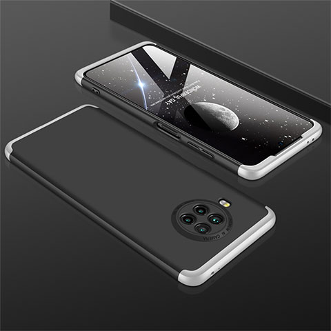 Coque Plastique Mat Protection Integrale 360 Degres Avant et Arriere Etui Housse M01 pour Xiaomi Mi 10i 5G Argent et Noir